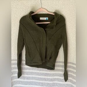 Sparrow green zip up knit sweater - XS